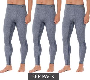 Lot de 3 pantalons de performance respirants TOPTEX PRO pour homme, avec leggings HydroTherm et caleçons longs, certifiés OEKO-TEX Standard 100, coloris bleu chiné