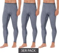 Lot de 3 pantalons de performance respirants TOPTEX PRO pour homme, avec leggings HydroTherm et caleçons longs, certifiés OEKO-TEX Standard 100, coloris bleu chiné