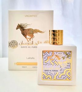Lattafa Qaed Al Fursan Unlimited Eau de Parfum Unisexe Parfum Corporel Doux et Crémeux 90ml Blanc/Or