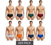 Lot de 6 slips homme U.S. POLO ASSN. Premium, sous-vêtements éco-responsables, 180 g/m², 134 68263 53696, coloris Gris/Noir, Bleu/Marine, Vert/Rouge, Orange/Gris