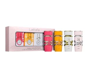 Collection Lattafa Yara - Miniature d'Eau de Parfum Femme Format Voyage 4 x 5 ml Rose/Blanc/Jaune