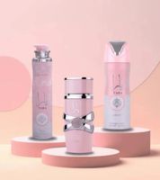 Coffret cadeau Lattafa Yara pour femme avec Eau de Parfum 100 ml, Brume corporelle 200 ml et Parfum d'ambiance 300 ml - Parfum corporel rose