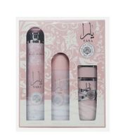 Coffret cadeau Lattafa Yara pour femme avec Eau de Parfum 100 ml, Brume corporelle 200 ml et Parfum d'ambiance 300 ml - Parfum corporel rose