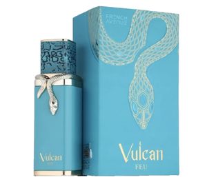 Eau de Parfum Lattafa Vulcan French Avenue 100 ml – unisexe, bleu et or