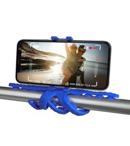 Support universel multifonctionnel Celly Squiddy pour smartphones et appareils photo avec pince réglable et mini trépied, bleu