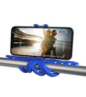 Support universel multifonctionnel Celly Squiddy pour smartphones et appareils photo avec pince réglable et mini trépied, bleu