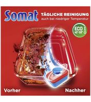 Pastillas para lavavajillas Somat Gold, 82 pastillas: Pastillas para lavavajillas que dejan la vajilla reluciente, incluso a bajas temperaturas. Extra potente contra los restos de comida quemada. Rojo/Multicolor.