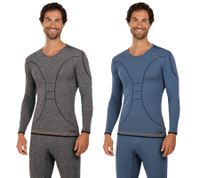 Pratica maglia funzionale da uomo TOPTEX PRO con HydroTherm a manica corta, maglia sportiva con standard OEKO-TEX 100, camicia da lavoro, blu mélange o grigio