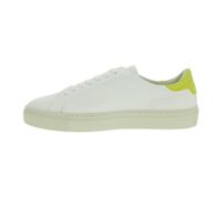 Zapatillas urbanas sostenibles FLAMINGOS LIFE Hampton Court para mujer, zapatillas veganas de caña baja, fabricadas en Portugal, color blanco/amarillo.