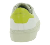 Zapatillas urbanas sostenibles FLAMINGOS LIFE Hampton Court para mujer, zapatillas veganas de caña baja, fabricadas en Portugal, color blanco/amarillo.