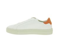 Sustainable FLAMINGOS LIFE Hampton Court Women's City Shoes, Vegan Low-Top Sneakers, Made in Portugal, White/Orange