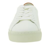 Sustainable FLAMINGOS LIFE Hampton Court Women's City Shoes, Vegan Low-Top Sneakers, Made in Portugal, White/Orange