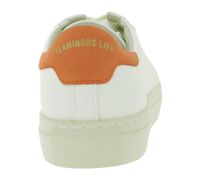 Sustainable FLAMINGOS LIFE Hampton Court Women's City Shoes, Vegan Low-Top Sneakers, Made in Portugal, White/Orange
