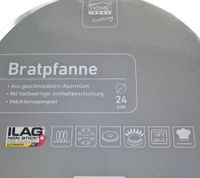 HOME IDEAS Padella in alluminio forgiato, adatta all'induzione, rivestimento antiaderente, 24 cm, argento/nero