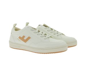 Baskets basses vegan Roland V10 pour femme, fabriquées en Espagne, blanc cassé/terre cuite, éco-responsables.