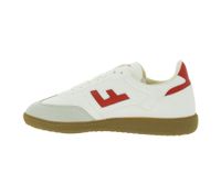 Baskets basses vegan Burela Slim pour femme, fabriquées au Portugal, couleur vanille/rouge, écoresponsables