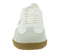 Baskets basses vegan Burela Slim pour femme, fabriquées au Portugal, couleur vanille/rouge, écoresponsables