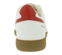 Baskets basses vegan Burela Slim pour femme, fabriquées au Portugal, couleur vanille/rouge, écoresponsables