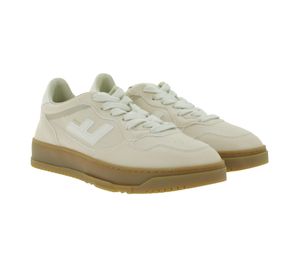 Baskets basses vegan Ventura pour femme, fabriquées au Portugal, rose poudré/beige.