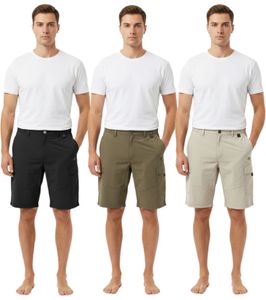 Shorts cargo TRENTO para hombre - Shorts casuales ligeros con logo bordado en negro, verde oliva o beige