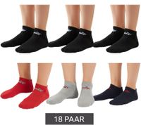 18 Paar PUMA Baumwoll-Socken schlichte Sneaker-Socken Kurz-Socken Baumwoll-Socken Strümpfe 701213401 in Schwarz/Grau/Navy/Rot, Weiß/Pfirsich/Korallen-Rot oder Navy/Blau-Meliert/Royal-Blau