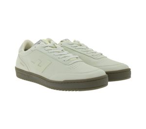 Baskets basses vegan FLAMINGOS LIFE Stadium pour homme et femme, beige/gris clair, fabriquées en Espagne.