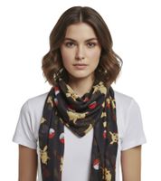 Écharpe Pokémon unisexe colorée, idéale pour le quotidien et le cosplay (SF2L7JPOK Noir)