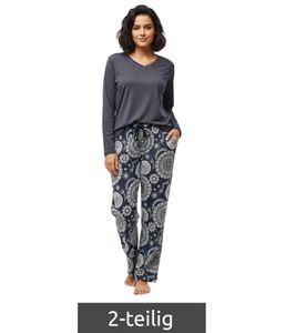 Soft Women's Cotton Pyjama Set (Top and Bottom) 8897133 Black/White