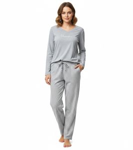 Pyjama en coton doux pour femme, ensemble Dreamtime gris 8895935