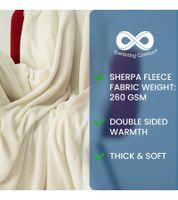 2-Pack Reversible Everlasting Comfort Plush Sherpa Fleece Blanket, 127 x 165 cm, Blue, Black, Burgundy, and Snow White