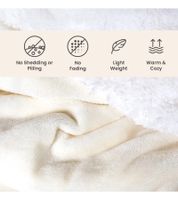 2-Pack Reversible Everlasting Comfort Plush Sherpa Fleece Blanket, 127 x 165 cm, Blue, Black, Burgundy, and Snow White