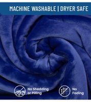 2-Pack Reversible Everlasting Comfort Plush Sherpa Fleece Blanket, 127 x 165 cm, Blue, Black, Burgundy, and Snow White