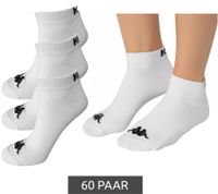 60 Pairs of Kappa Sports Socks, Sneaker Socks, Cotton Socks with Logo 3112YCW A00 White
