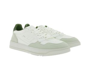 Sustainable FLAMINGOS LIFE Ventura Men's City Shoes, Vegan Low-Top Sneakers, Made in Portugal, White/Grey/Green