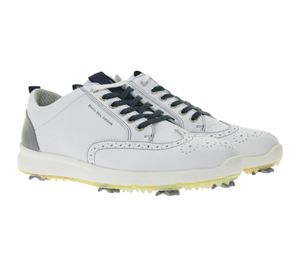 DUCA DEL COSMA Golf Heritage Herren Golf-Schuhe mit wasserdichtem Sockensystem Echtleder-Schuhe Sport-Schuhe 122292-00 Weiß