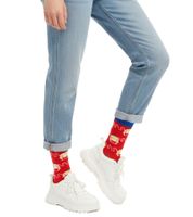 3 Pairs of Moustard Sumo Cotton Socks with Sumo Wrestler Pattern, Long Socks 22S-SUMO Red/Blue