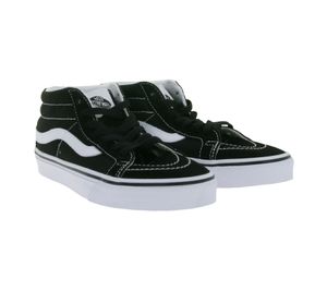 VANS SK-8 Mid Reissure Damen Echtleder-Sneaker Mid-Top Schuhe im Old-School-Design Skater-Schuhe Gummi-Waffelsohle VN0A391F6BT Schwarz/Weiß