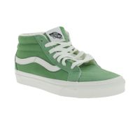VANS SK-8 Mid Reissure Damen & Herren Echtleder-Sneaker Mid-Top Schuhe im Old-School-Design Skater-Schuhe Gummi-Waffelsohle VN0A391FV0N Grün/Weiß