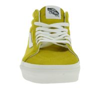 VANS SK-8 Mid Reissure Damen & Herren Echtleder-Sneaker Mid-Top Schuhe im Old-School-Design Skater-Schuhe Gummi-Waffelsohle VN0A391FV0N Gelb/Weiß