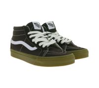 Sneakers da donna VANS SK-8 Mid Reissue in vera pelle, modello mid-top in stile old-school, scarpe da skate, suola waffle in gomma VN0A391FCHC Marrone/Bianco