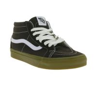 Sneakers da donna VANS SK-8 Mid Reissue in vera pelle, modello mid-top in stile old-school, scarpe da skate, suola waffle in gomma VN0A391FCHC Marrone/Bianco