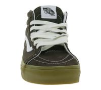 Sneakers da donna VANS SK-8 Mid Reissue in vera pelle, modello mid-top in stile old-school, scarpe da skate, suola waffle in gomma VN0A391FCHC Marrone/Bianco
