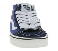 Sneakers VANS SK-8 Mid Reissure da donna in vera pelle, scarpe mid-top dal design old-school, scarpe da skate con suola waffle in gomma, VN0A391F5TU, blu/bianco