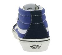 Sneakers VANS SK-8 Mid Reissure da donna in vera pelle, scarpe mid-top dal design old-school, scarpe da skate con suola waffle in gomma, VN0A391F5TU, blu/bianco