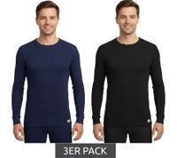 Lot de 3 sous-vêtements thermiques manches longues TOPTEX PRO pour homme, avec technologie ThermoTherm, certifiés OEKO-TEX Standard 100, bleu marine ou noir