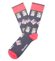 Lot de 3 paires de chaussettes Moustard en coton, motif Game Boy rétro, chaussettes hautes 22S-GAME Gris/Rose/Blanc