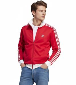Giacca sportiva adidas Originals Adicolor Classics Beckenbauer da uomo in stile retrò, in cotone IM4511, rosso/bianco