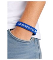 3er Pack Calvin Klein Unisex Slap-Armbänder mit "CALVIN KLEIN JEANS"-Logo Arm-Schmuck 20 cm KJJLDB850200 Rot/Orange/Blau