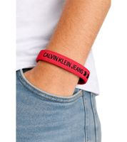 3er Pack Calvin Klein Unisex Slap-Armbänder mit "CALVIN KLEIN JEANS"-Logo Arm-Schmuck 20 cm KJJLDB850200 Rot/Orange/Blau