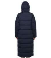 Cappotto invernale lungo trapuntato da donna SOCCX con cerniera e cappuccio, foderato, blu scuro